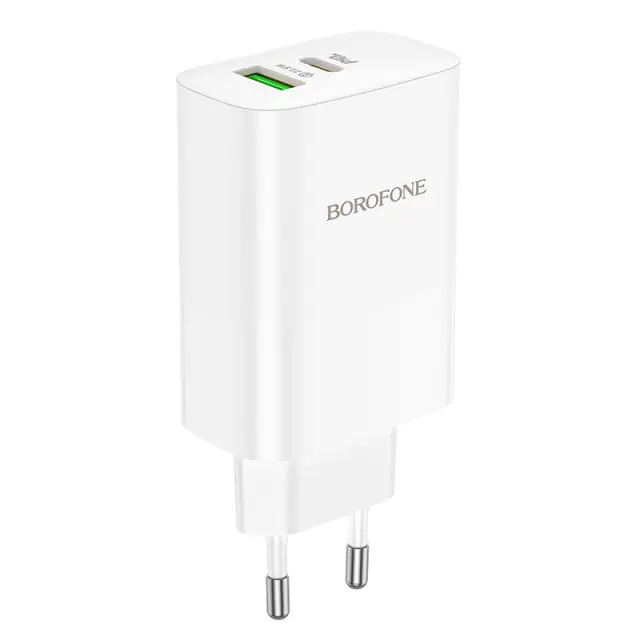 Borofone Φορτιστής με Θύρες USB-Α, USB-C Χωρίς Καλώδιο 65W Άσπρος BN10