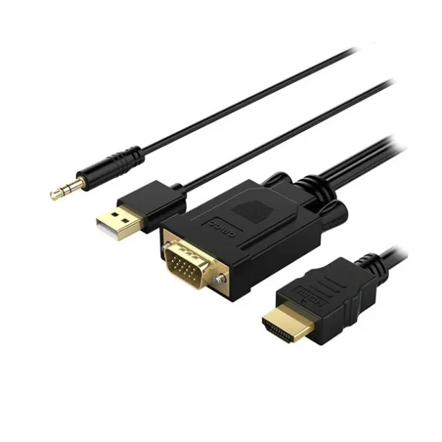 Orico XD-VATH VGA & Mini Jack 3.5mm to HDMI Full HD 60Hz Cable with USB Power 5m Black
