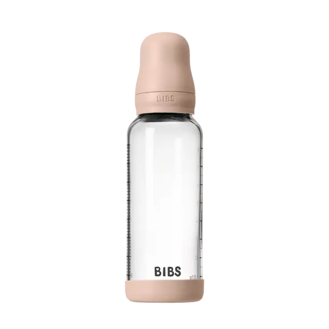 BIBS Γυάλινο Μπιμπερό 240ml Με Θηλή Latex Baby Blue 2