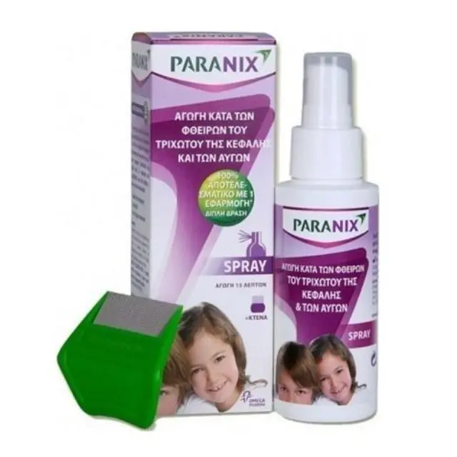 Paranix Spray Αγωγή Κατά των Φθειρών του Τριχωτού της Κεφαλής και των Αυγών, 100ml & Χτένα