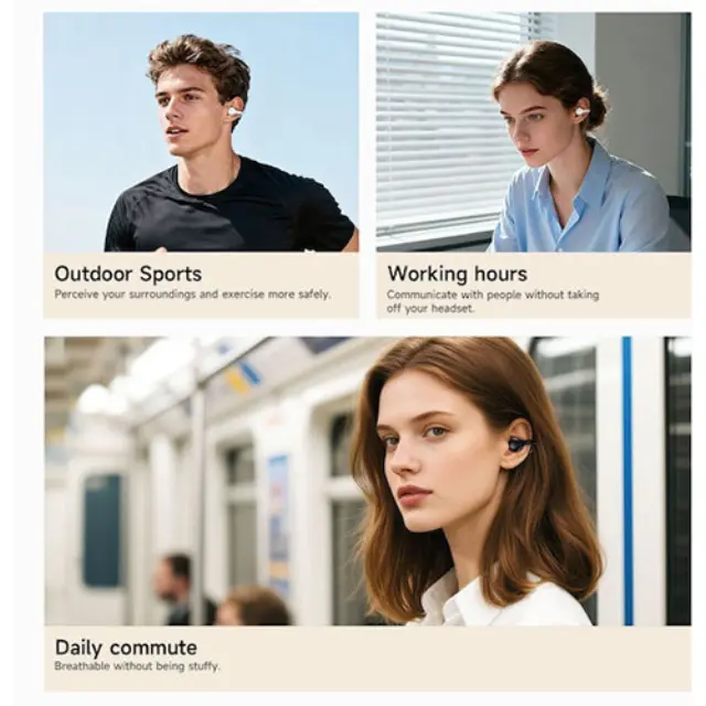 Hoco TWS EA8 Open Ear Bluetooth Handsfree Ακουστικά με Θήκη Φόρτισης Metal Gray 3