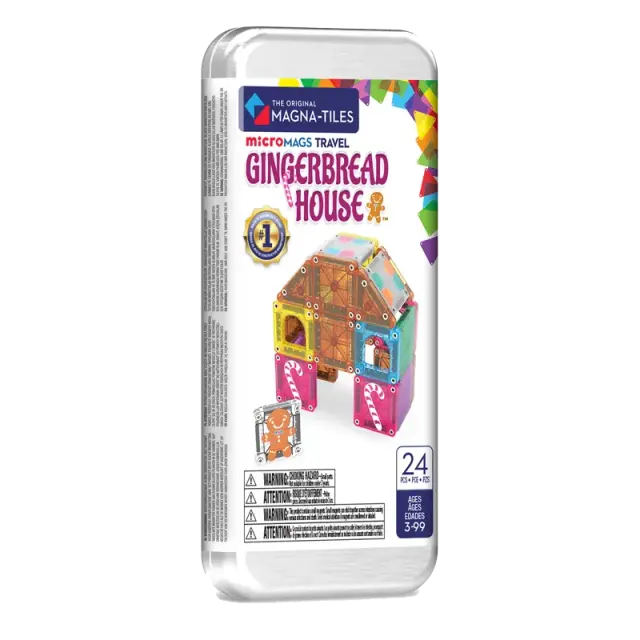 MAGNA-TILES microMAGS Gingerbread House Travel Set Μαγνητικά Πλακίδια Χριστουγεννιάτικο Σπιτάκι 24 τεμ. (3+ ετών) 262024GH