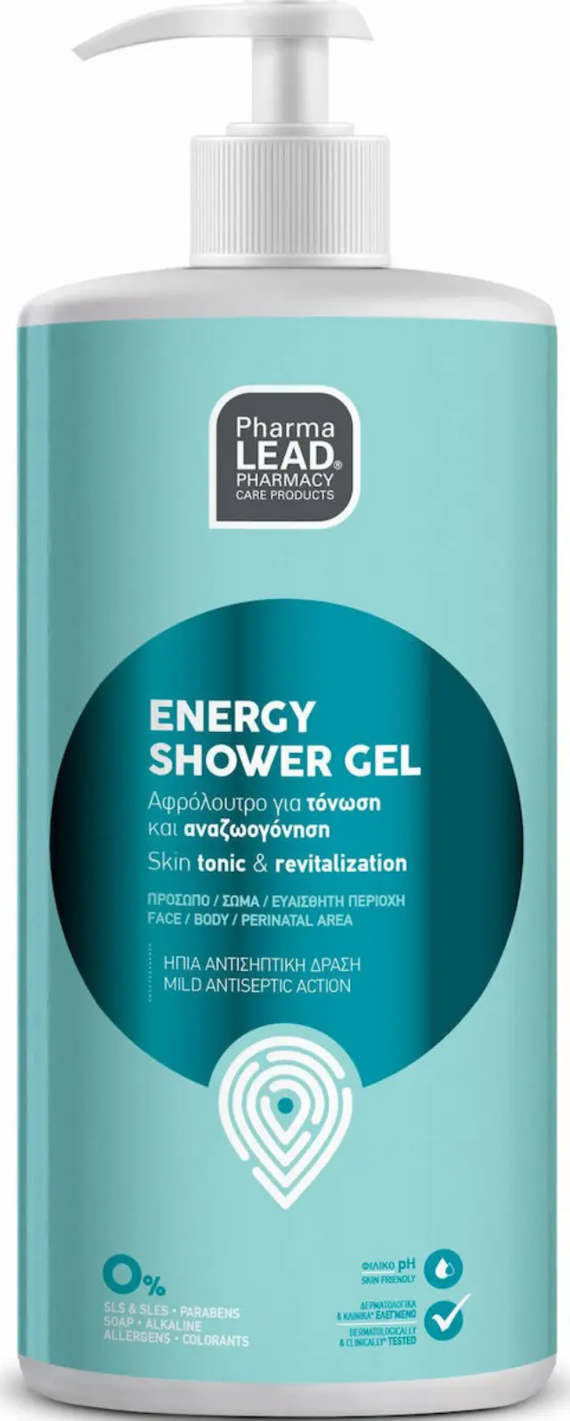 Pharmalead Energy Αφρόλουτρο σε Gel για Πρόσωπο, Ευαίσθητη Περιοχή & Σώμα 1000ml