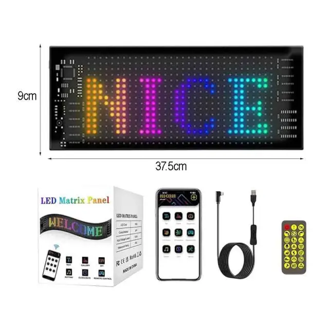 Εύκαμπτη LED Πινακίδα RGB Bluetooth με Κινούμενες Εικόνες και Κείμενο μέσω Εφαρμογής 37.5x9cm - LED Matrix Panel 074137