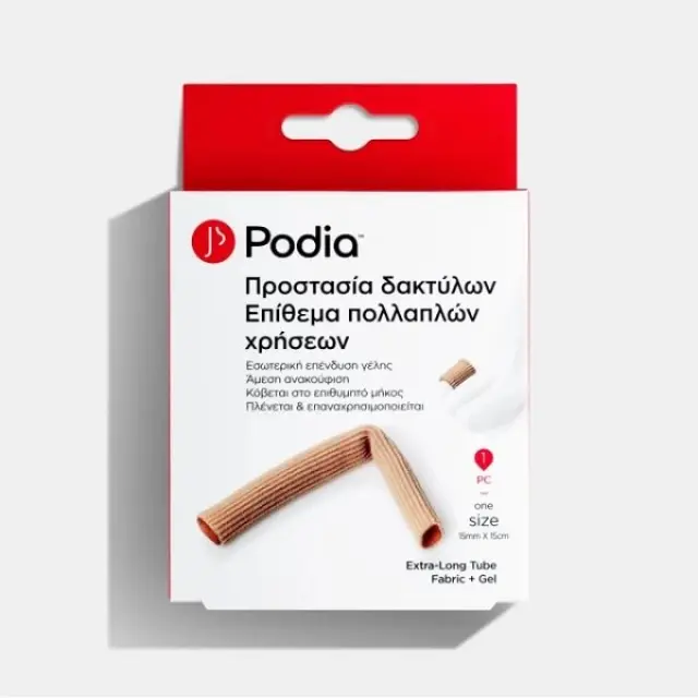 Podia Προστασία Δακτύλων Επίθεμα Πολλαπλών Χρήσεων Extra Long Tube Fabric + Gel One Size 1τμχ 2