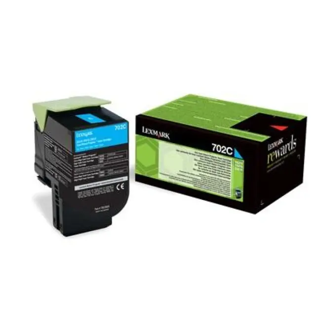 Lexmark 702C Γνήσιο Toner Laser Εκτυπωτή Κυανό Return Program 1000 Σελίδων 70C20C0