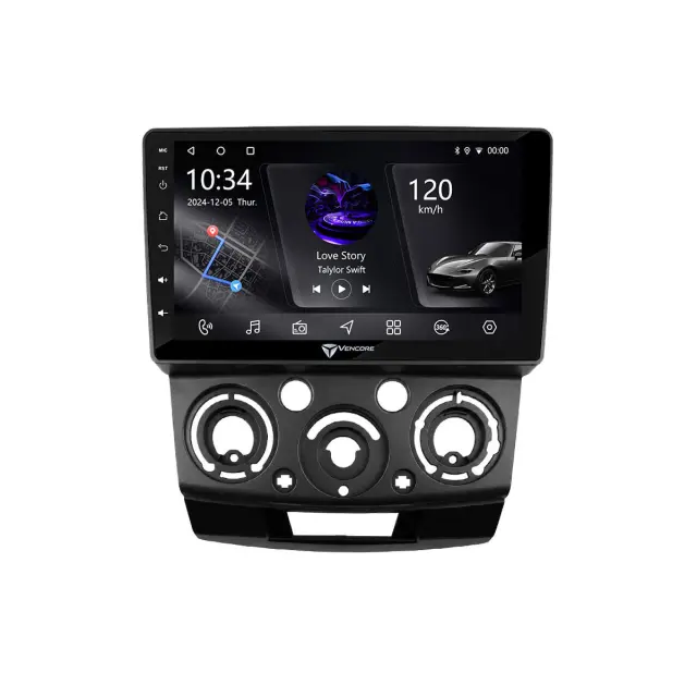 VenCore Οθόνη Multimedia Android 15 9" PX5S Octa-Core 2GB/32GB IPS με Πρόσοψη, CarPlay, Android Auto και Υποστήριξη Κάμερας 360° για Mazda BT50 2007-2012 – Μαύρη (3236-10005-0687B1) 2