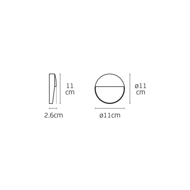 Clio Φωτιστικό Led τοίχου στρογγυλό 4W 3000K IP54 ø11×2.6cm ανθρακί 2