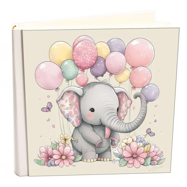 Άλμπουμ my album elephant 28 boho style με ριζόχαρτο 35x35cm και κουτί άλμπουμ