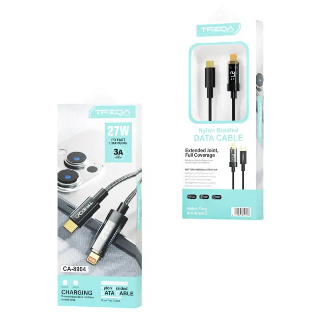 Treqa Kαλώδιο δεδομένων Type-C σε Lightning 3A 27W CA-8904 - Fast Charging Data Cable 017157