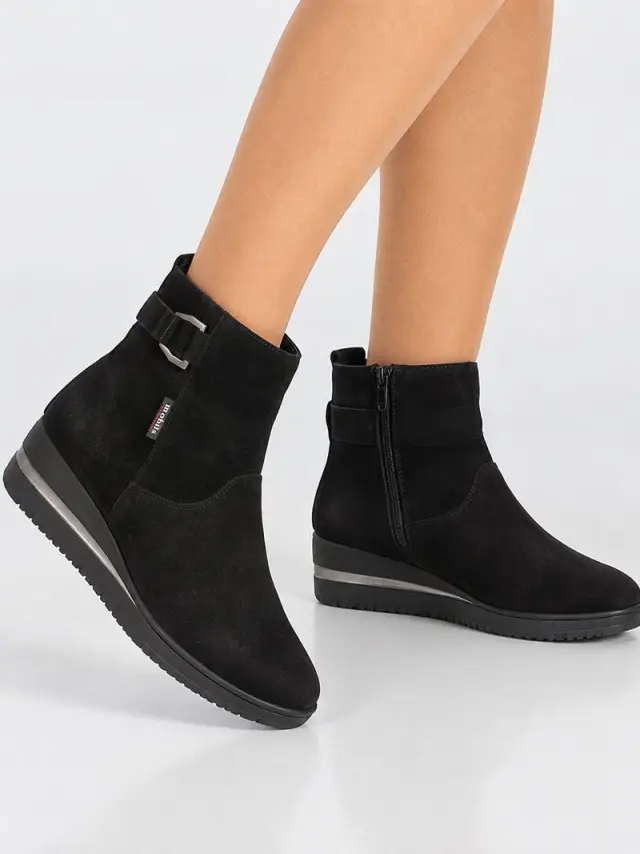 Mephisto Μποτάκια Γυναικείο δέρμα Nubuck Μαύρο MEP/PIPER BLACK - 38 2