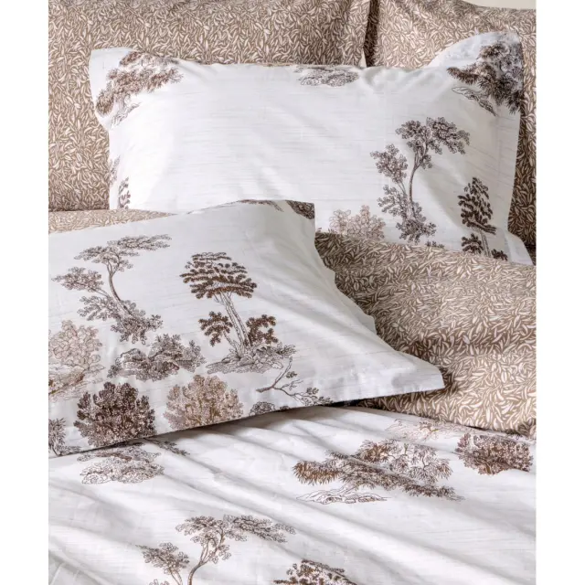 Σετ Σεντόνια Υπέρδιπλα 4 Τεμαχίων Kentia Cruso White-Brown 240x270 2