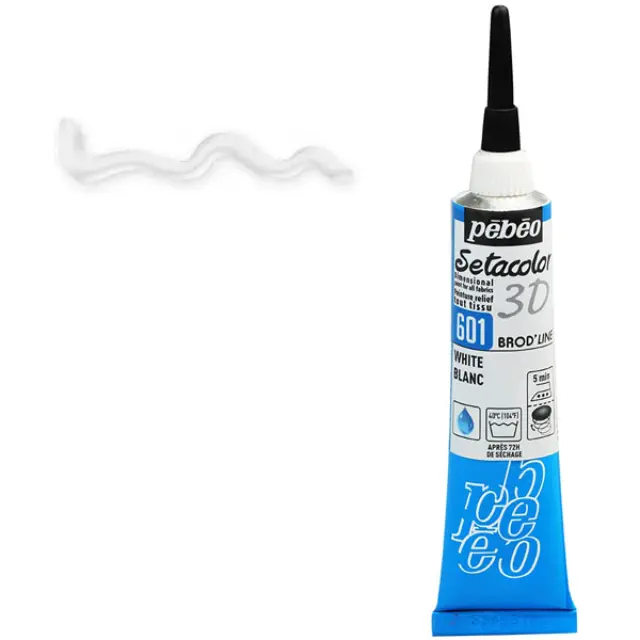 Pebeo Περίγραμμα Υφάσματος Setacolor 3D Brod'Line Effect - 601 White - 20ml