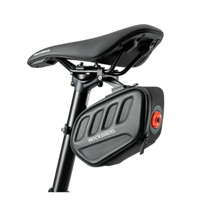 Rockbros C61 Bike Saddle Bag with Smart Rear Light 0.45L Black