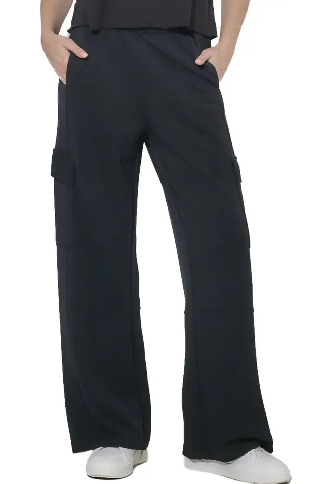 Body Action Women's Modal Wide -Leg Trousers Black 021624-01-01 - S 3