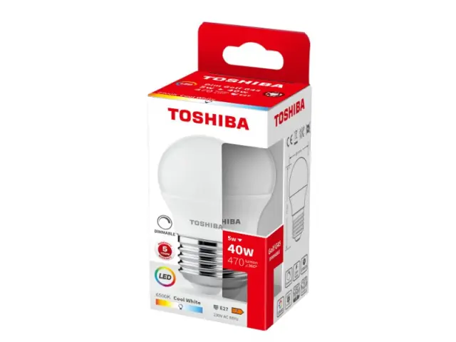 Toshiba LED G45 E27 5W 6500K Dimmable (DELS-GFC400527DE51)