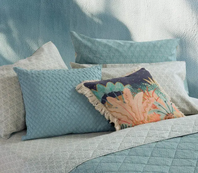 ΔΙΑΚΟΣΜΗΤΙΚΗ ΜΑΞΙΛΑΡΟΘΗΚΗ ELMER BLUE 50X50 NEF-NEF HOMEWARE AQUA