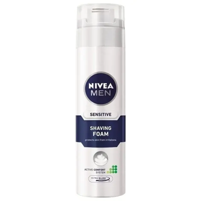 Nivea Men Sensitive Ανδρικός Αφρός Ξυρίσματος Για Ευαίσθητες Επιδερμίδες με 0% Alcohol, 250 ml