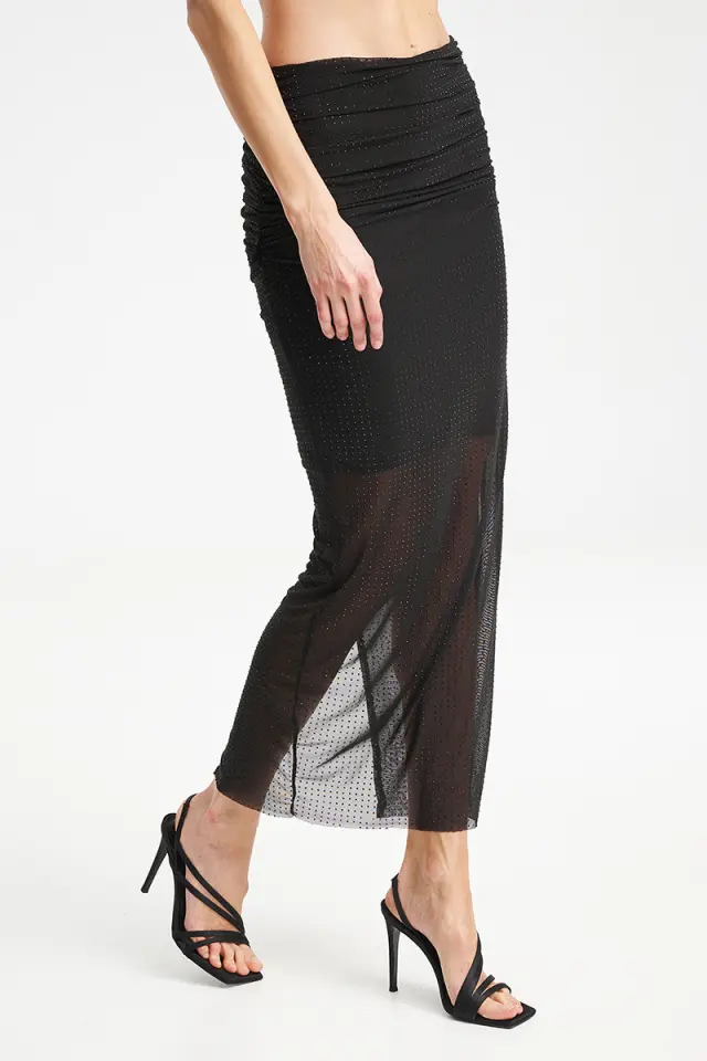 Maxi Φούστα Mesh με Strass & Σούρες FALION SKIRT - XS 3