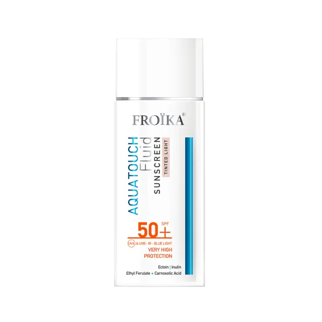 Froika Aquatouch Fluid Tinted Light SPF 50+ Εξαιρετικά Λεπτόρρευστο Αντηλιακό Υψηλής Προστασίας Mε Χρώμα 50mL