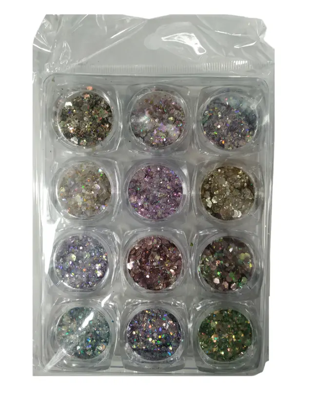 Σετ Glitter νυχιών Nail Art - Παλέτα - Glitter DJ - 12pcs - 910570 2