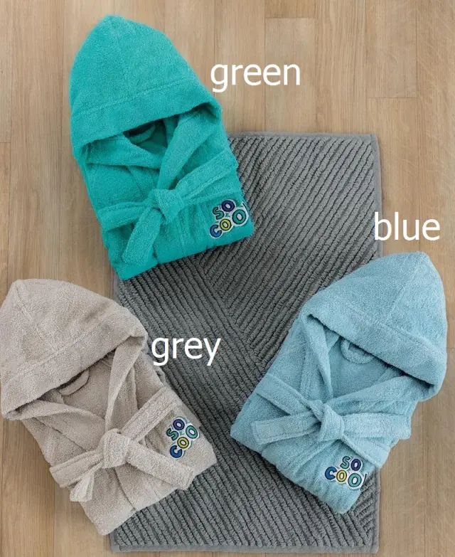 Μπουρνούζι παιδικό με κουκούλα Cool Green No 6-8 Palamaiki 2