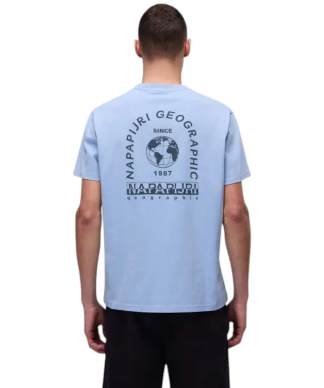 Napapijri - Ανδρικό T-shirt S-Dati Regular Fit NP0A4IE2-183 Γαλάζιο - S 2