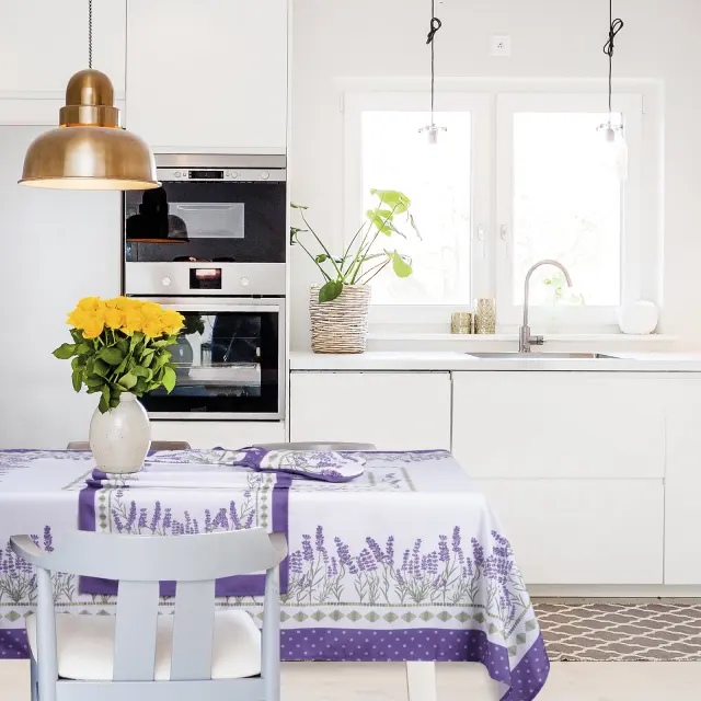 DAS HOME ΤΡΑΠΕΖΟΜΑΝΤΗΛΟ 140Χ220 0722 ΛΕΥΚΟ, ΜΩΒ, ΠΡΑΣΙΝΟ 2