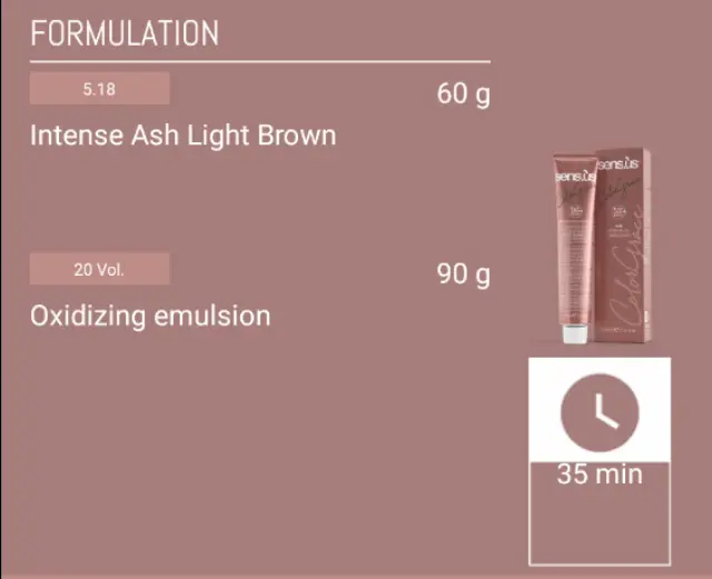 Sensus Color Grace M3K 5.18 Light Matte Chestnut 100ml - (μόνιμη βαφή ματ ανοιχτό καστανό) 3