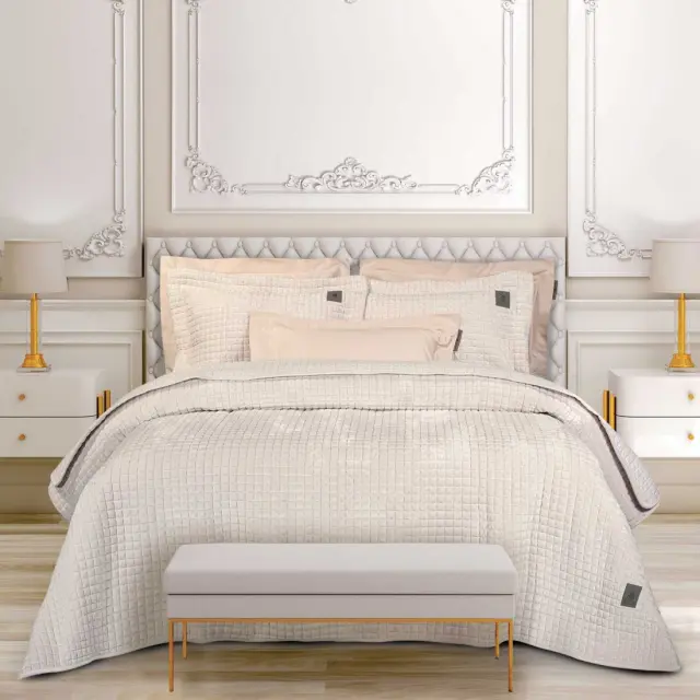 Κουβερλί 240x250 King Size Classic Greenwich Polo Club 4429 Ivory 100% Microfiber