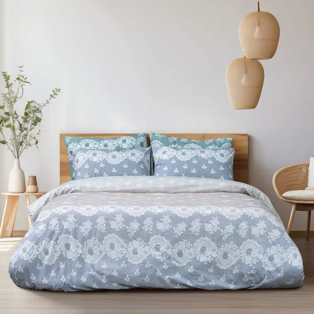 Σετ Παπλωματοθήκη 230x250 Υπέρδιπλη Beauty Home Turtle Art 12187 Γκρι-Μπεζ 100% βαμβακερό