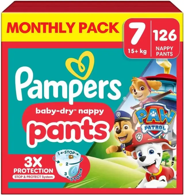 Pampers Baby-Dry Pants Paw Patrol Monthly Pack no7 15+kg 126 τμχ