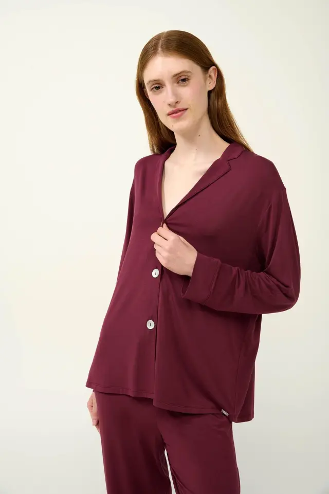 Vamp Γυναικεία Πιτζάμα Σεμιζιέ Micromodal Red Windsor - XL 2