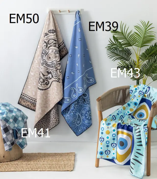 Πετσέτα Θαλάσσης 90x160 200gsm Palamaiki EM50 Μπεζ 100% Microfiber 3
