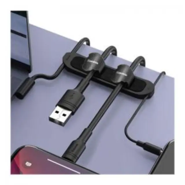 Universal Βάση Οργάνωσης Καλωδίων Baseus & 15 Ταινίες Velcro Μαύρο-Μπλε N61622 3