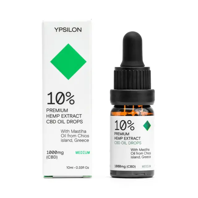 YPSILON - MEDIUM Έλαιο Κάνναβης 10% (1000mg) CBD με Μαστιχέλαιο Χίου – 10ml