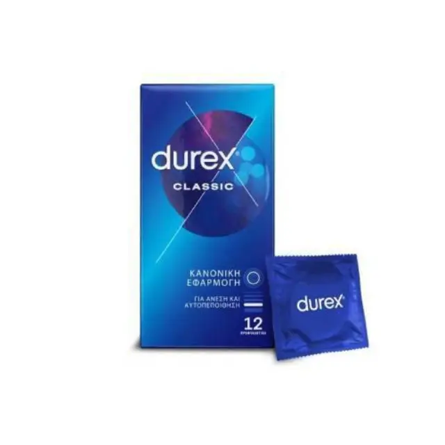 Durex Classic – Προφυλακτικά με Σιλικόνη & Easy-on Σχήμα, 56mm