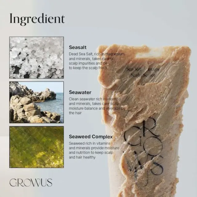 GROW US Sea Salt Therapy Scalp Scaler - Απολεπιστικό τριχωτού κεφαλής με Θαλασσινό Αλάτι 250gr 2