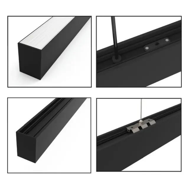 InLight Κρεμαστό φωτιστικό LED 30W 3CCT (By Switch) από αλουμίνιο σε μαύρη απόχρωση D:90cm (6072-90-BL) 3