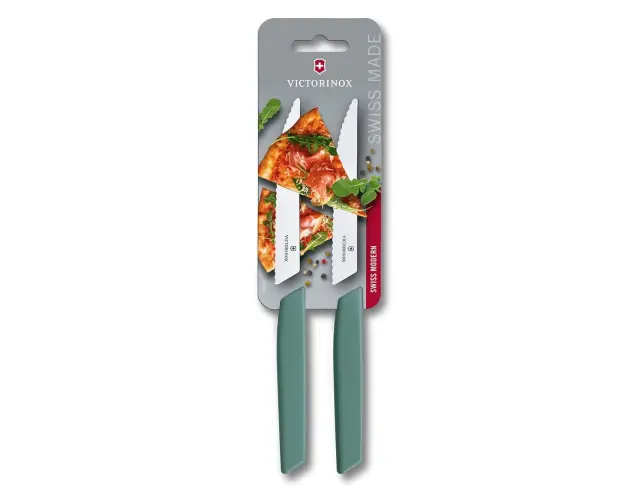 Σετ Μαχαίρια Μπριζόλας Victorinox Swiss Modern με μήκος λεπίδας 12cm - Green - 2 τεμάχια6.9006.12W43B 2