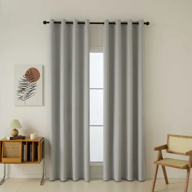 Beauty Home Κουρτίνα Full Blackout σκίασης με 8 κρίκους Total Art 8446 140x270 Ασημί
