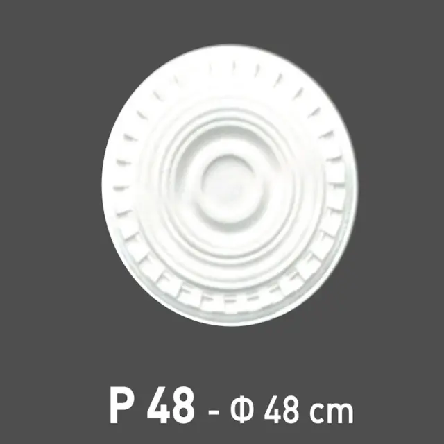 Deco Ροζέτα οροφής φωτιστικού πολυστερίνης λευκή 480mm / Ρ 48 2
