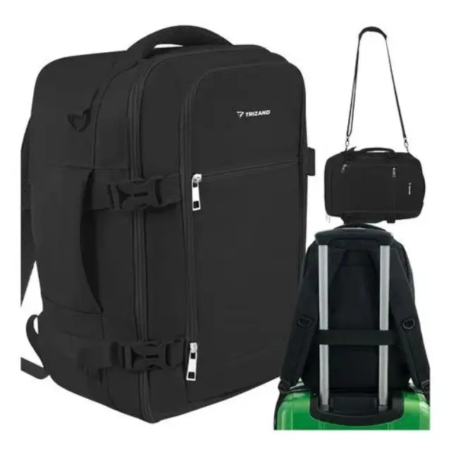 TRIZAND ΣΑΚΙΔΙΟ ΠΛΑΤΗΣ BACKPACK BLACK 20L 40X25X20 (2 ΣΕ 1) 00027657