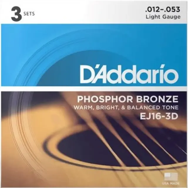 D'Addario EJ16 Phosphor Bronze Χορδές Ακουστικής Κιθάρας 12 - 53