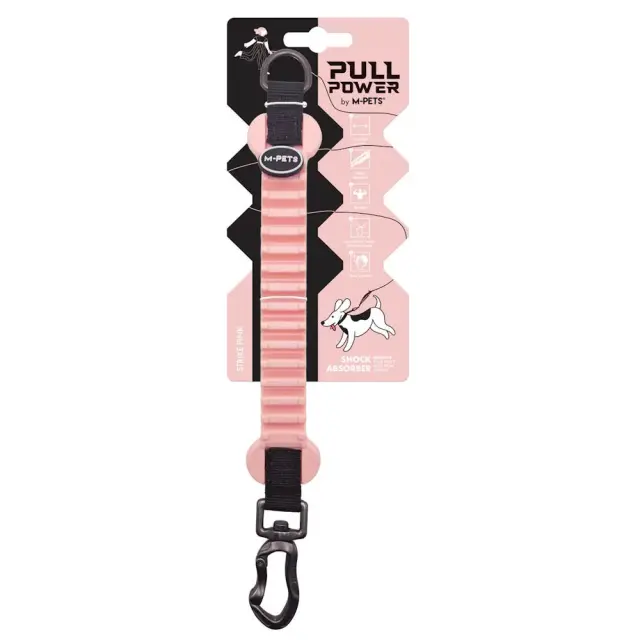 M Pets Pull Power Shock Λουρί με Σύστημα Απορρόφησης Κραδασμών Ροζ Ροζ