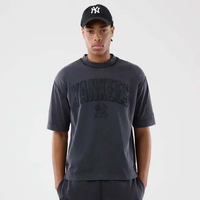 New Era Men's MLB Washed Boxy New York Yankees T-Shirt Μαύρο 60771645 (New Era) - XLarge