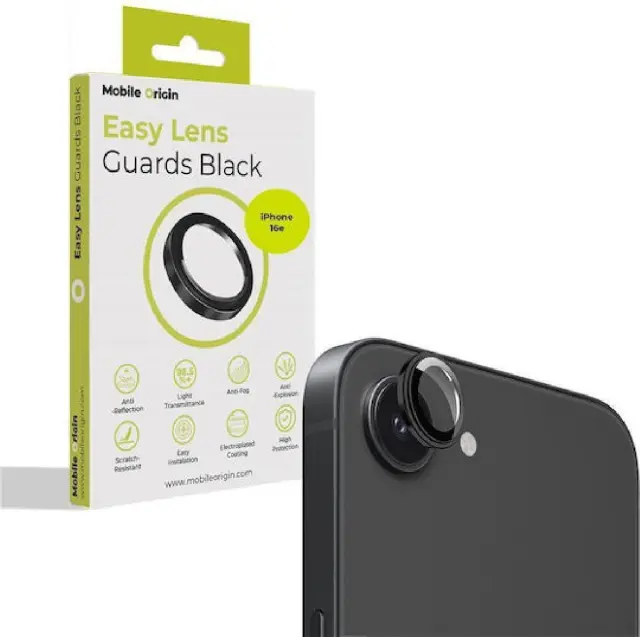 Mobile Origin Easy Lens guards, black - iPhone16e