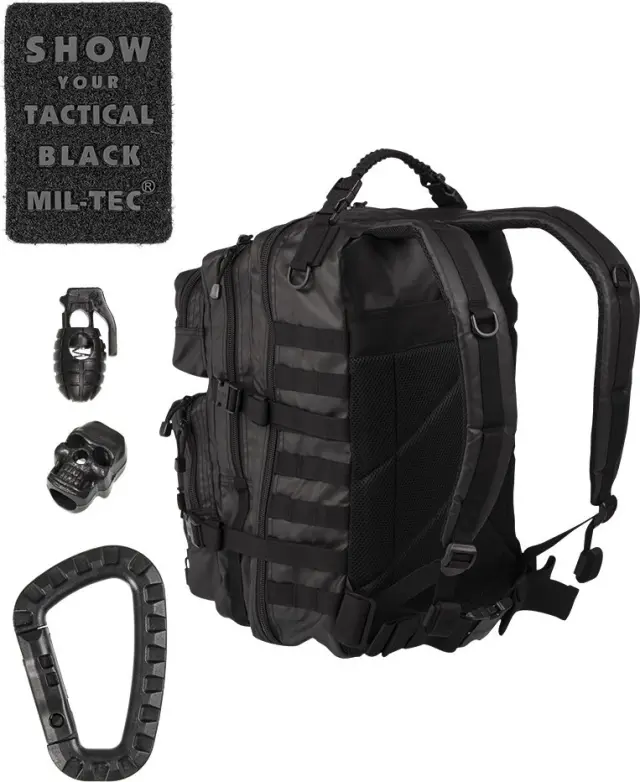 Mil-Tec US Assault Backpack Large Black-Σακίδιο Πλάτης 36 Λίτρων Μαύρο - 01-Black-Μαύρο 2