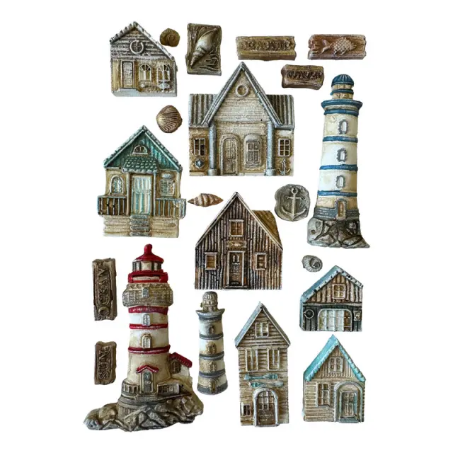 Καλούπι σιλικόνης A5, 15×21cm, Stamperia, Silent Sea, House and Lighthouse 2