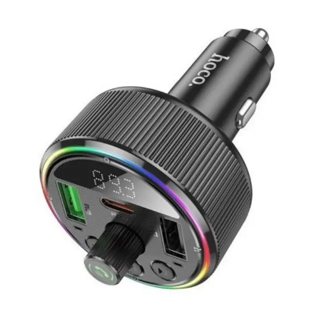 Hoco FM Transmitter Αυτοκινήτου με δυνατότητα σύνδεσης Bluetooth και USB Μαύρο E82 3